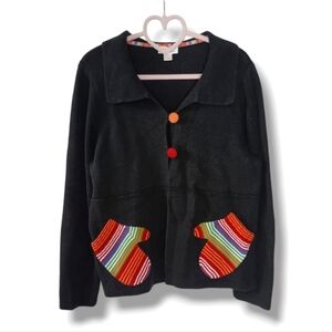 Christopher & Banks Holliday Mittens Sweater Cardigan Size Large
